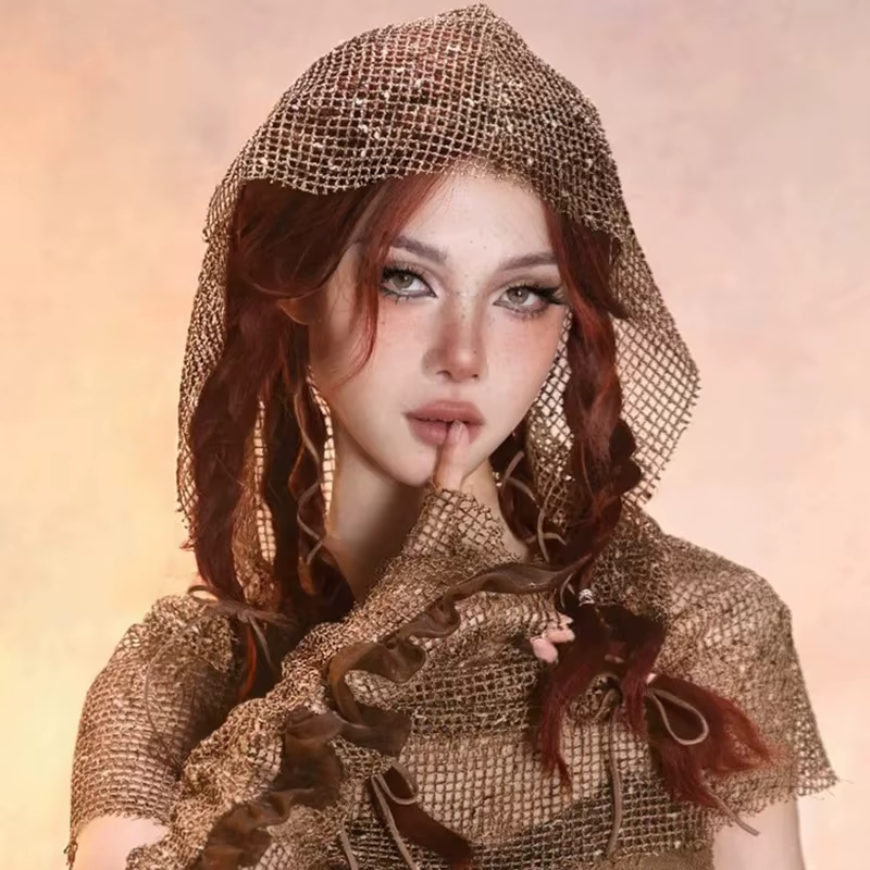 Manchon de chapeau Vintage pour filles, déchets du désert, vent, chaîne pour dames, Harajuku, vent Punk Hip Hop, Cosplay Y2K, marée, voile Cool, manches à main