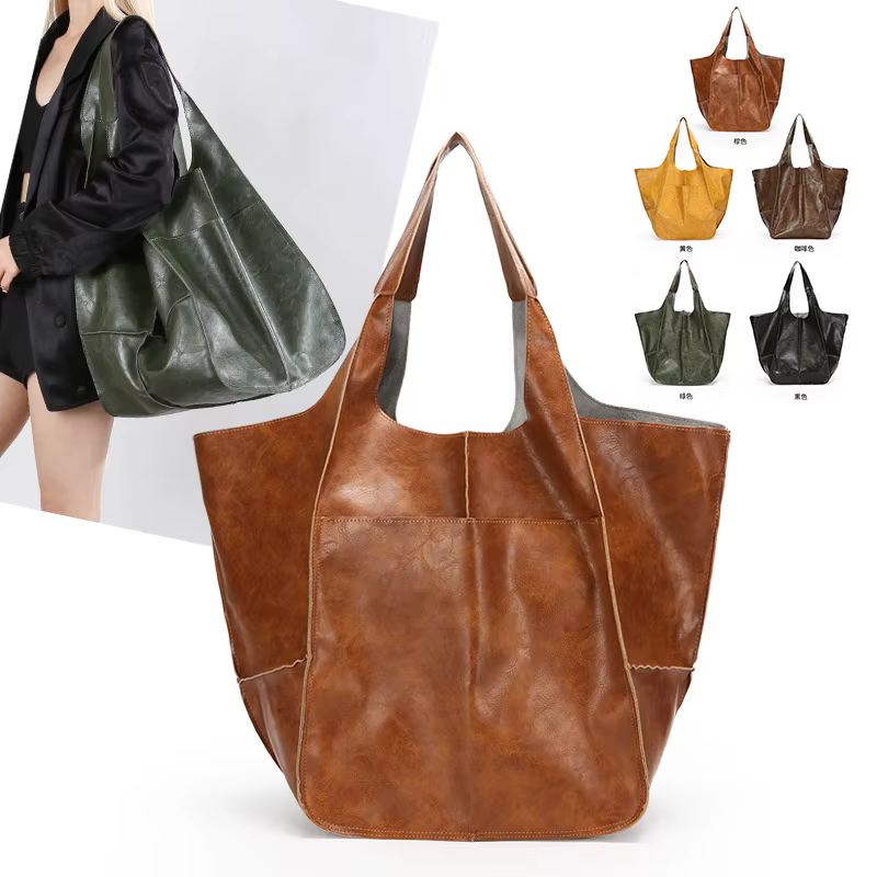 Sac à main pour femmes pochette grand sac fourre-tout à une épaule femme sacs à main femmes sacs à bandoulière avec poignées courtes en cuir PU dame