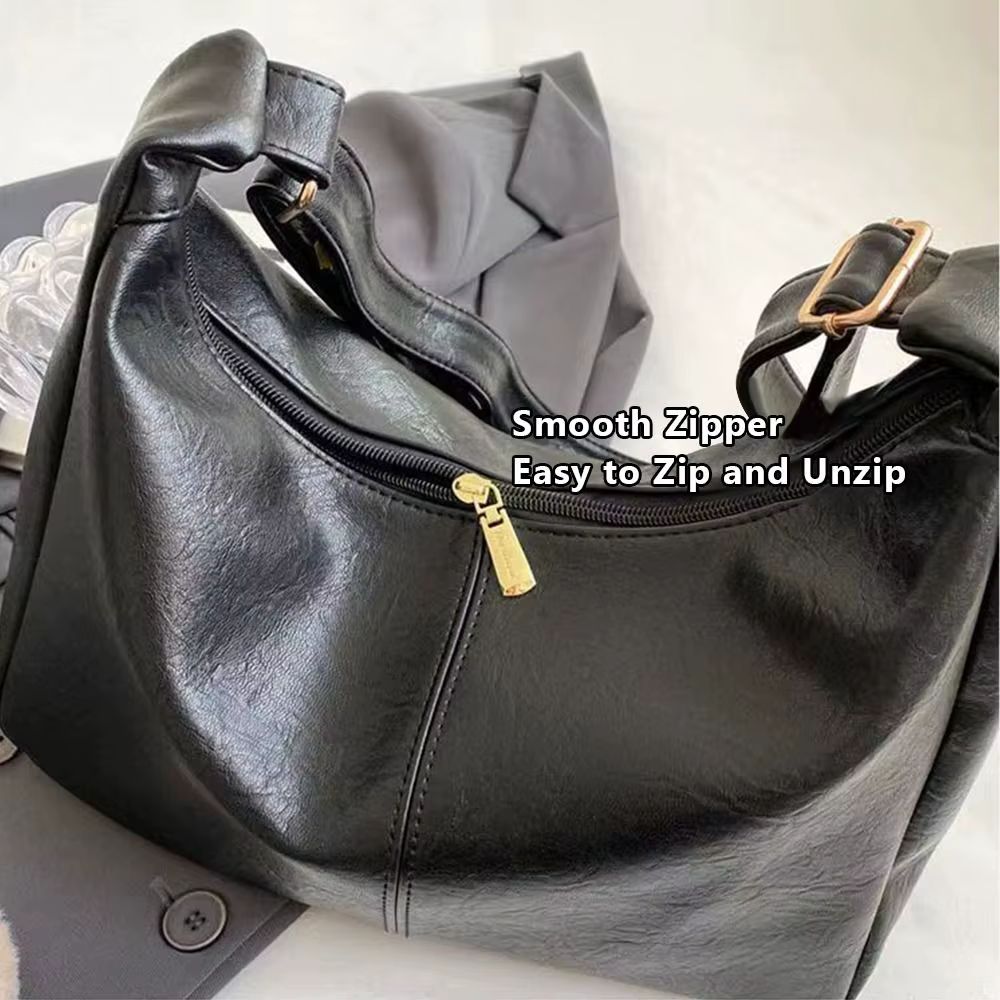 Sac à bandoulière ample en cuir PU pour femmes, sac sous les bras de grande capacité, fourre-tout rétro Hobo pour dames