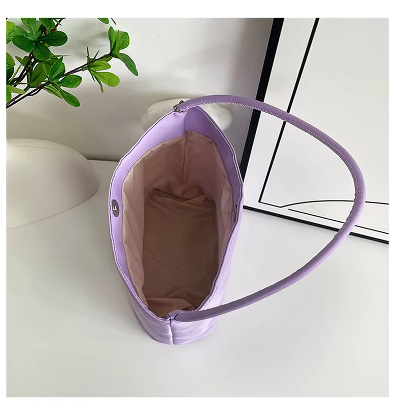 Sac à main - Sac seau en nylon pour porter sous le bras - Sac cadeau - Design coréen de niche - Sac cadeau d'anniversaire - Sac pour femme avec lettres