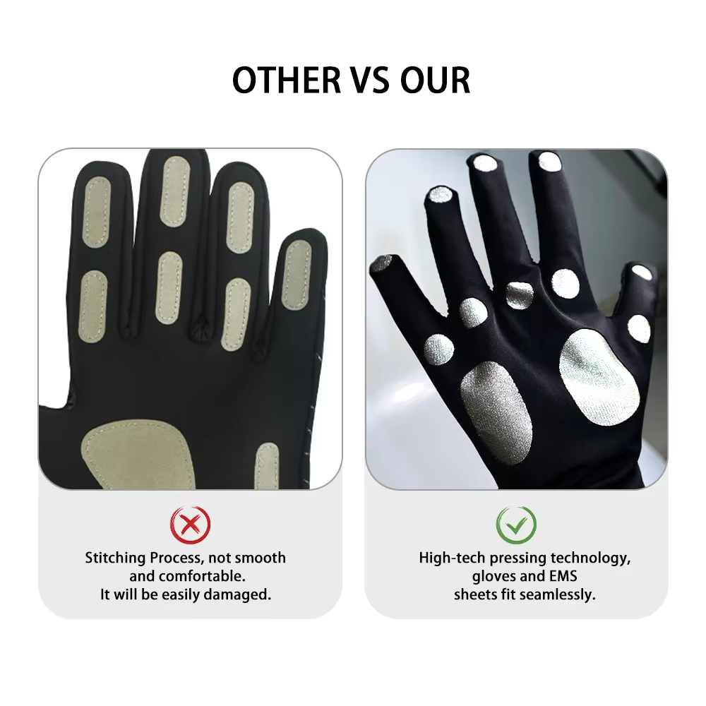 Gants de massage EMS pour le raffermissement de la peau et le contour du corps