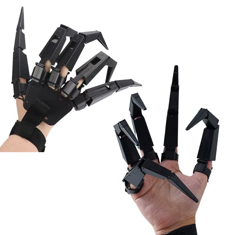 Doigts Articulés d'Halloween, Fausses Mains de Squelette Effrayantes, Gants de Doigts pour Cosplay, Accessoire Réaliste de Griffe de Fantôme Horreur, Décoration de Fête