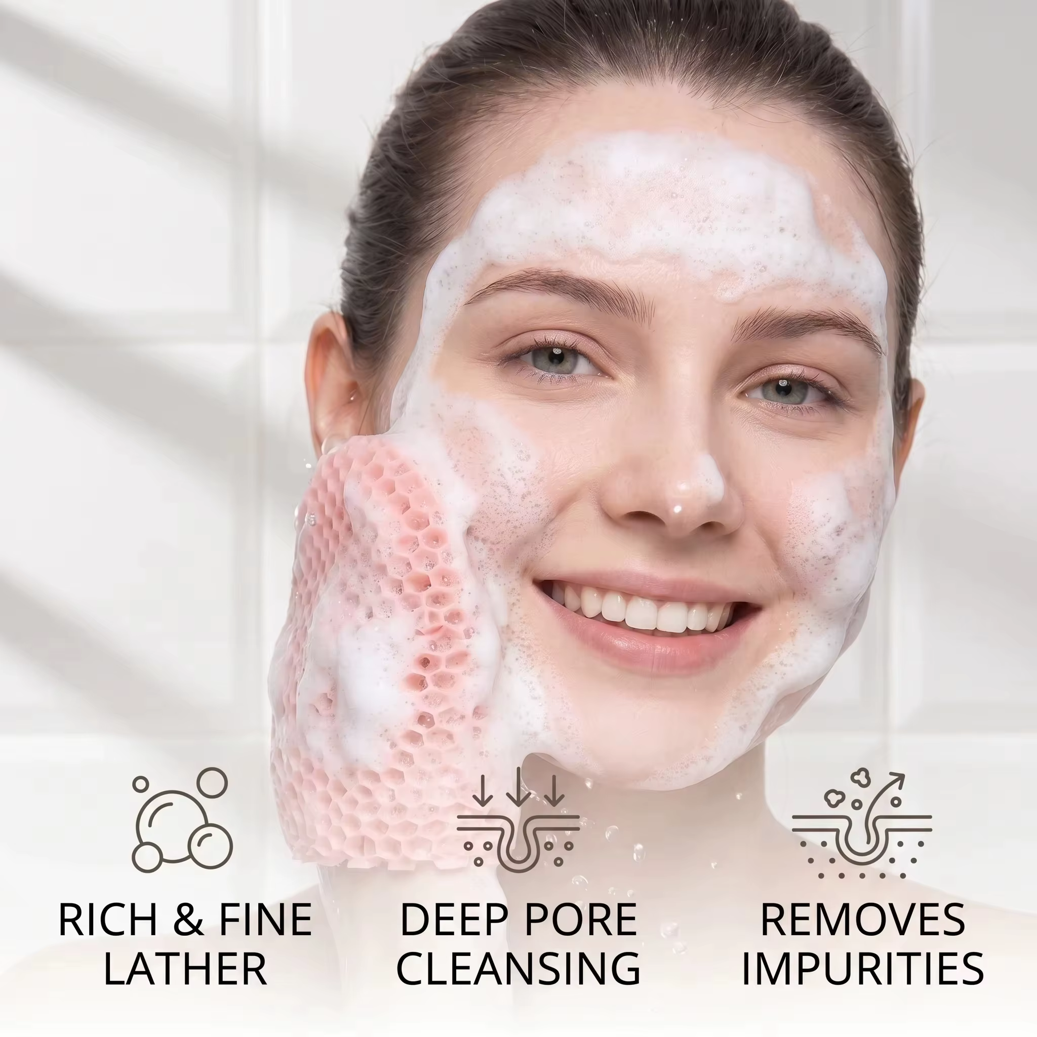 Gant de bain exfoliant en nid d'abeille