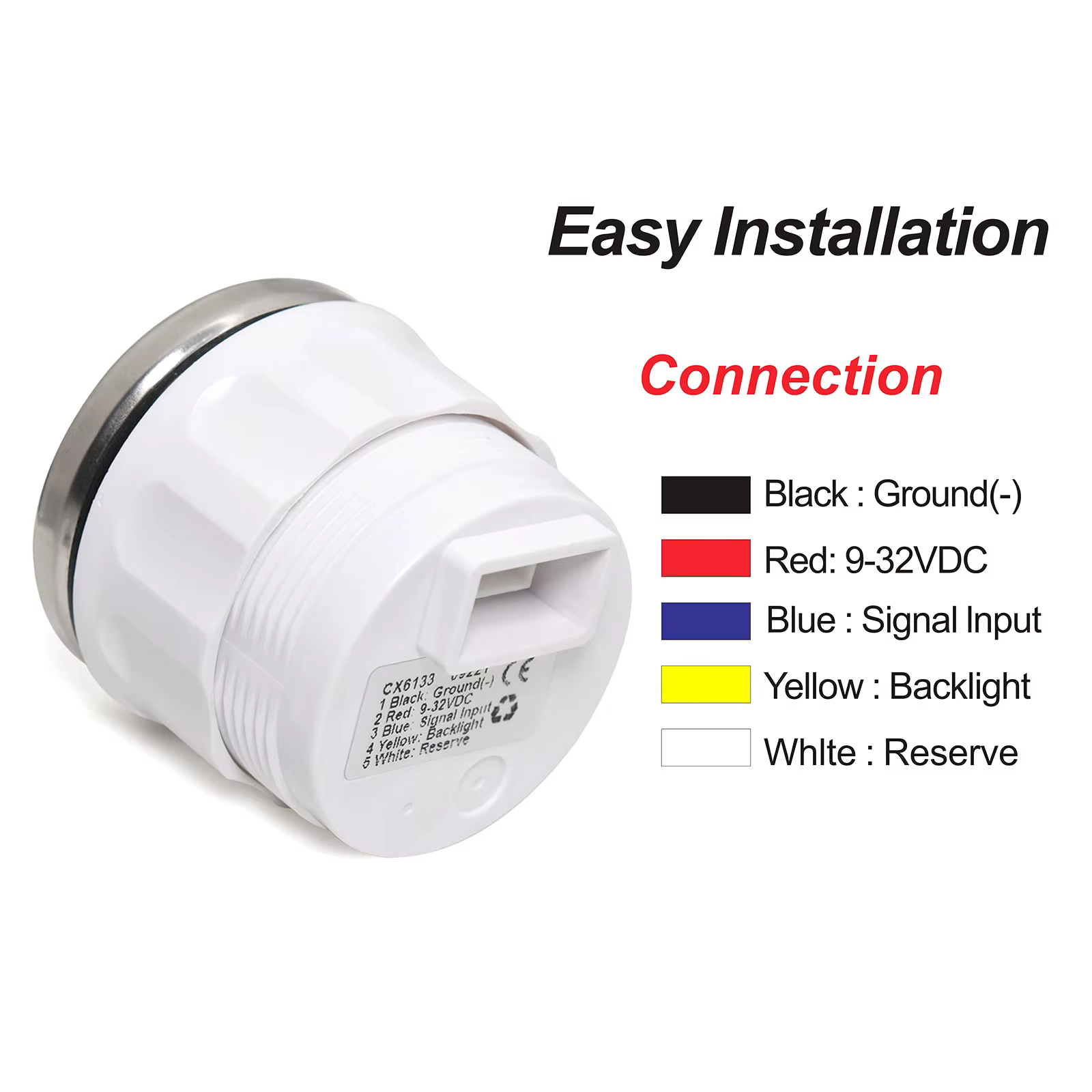 Jauge de niveau de carburant 7 couleurs, 2 "52mm + capteur de niveau de flotteur de carburant 0-190 Ohm pour camping-car marin, indicateur de niveau de réservoir d'huile de voiture 9-32V