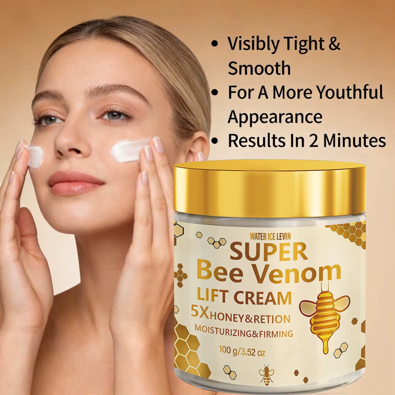 Crème Visage au Venin d'Abeille 100g avec Acide Hyaluronique