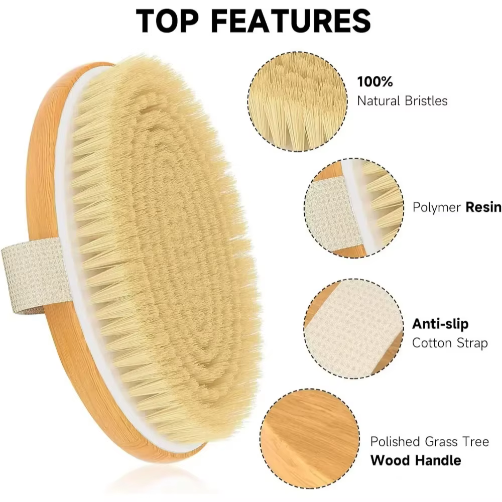 Brosse exfoliante en bois pour le corps