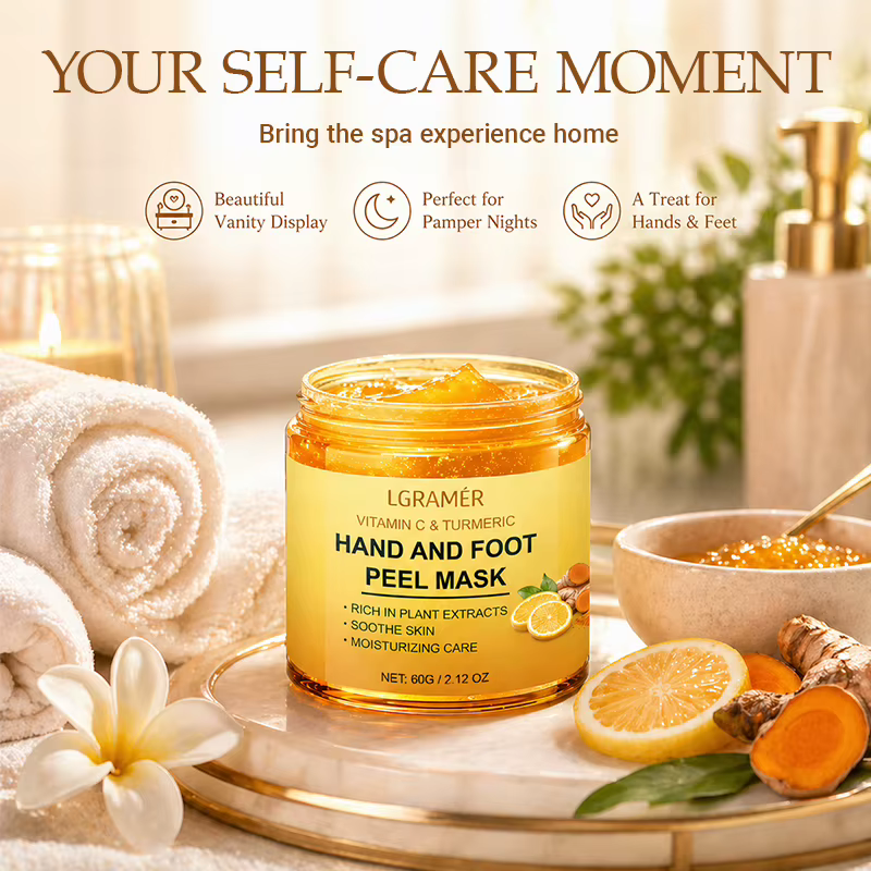 Masque pour les mains et les pieds à la vitamine C et au curcuma