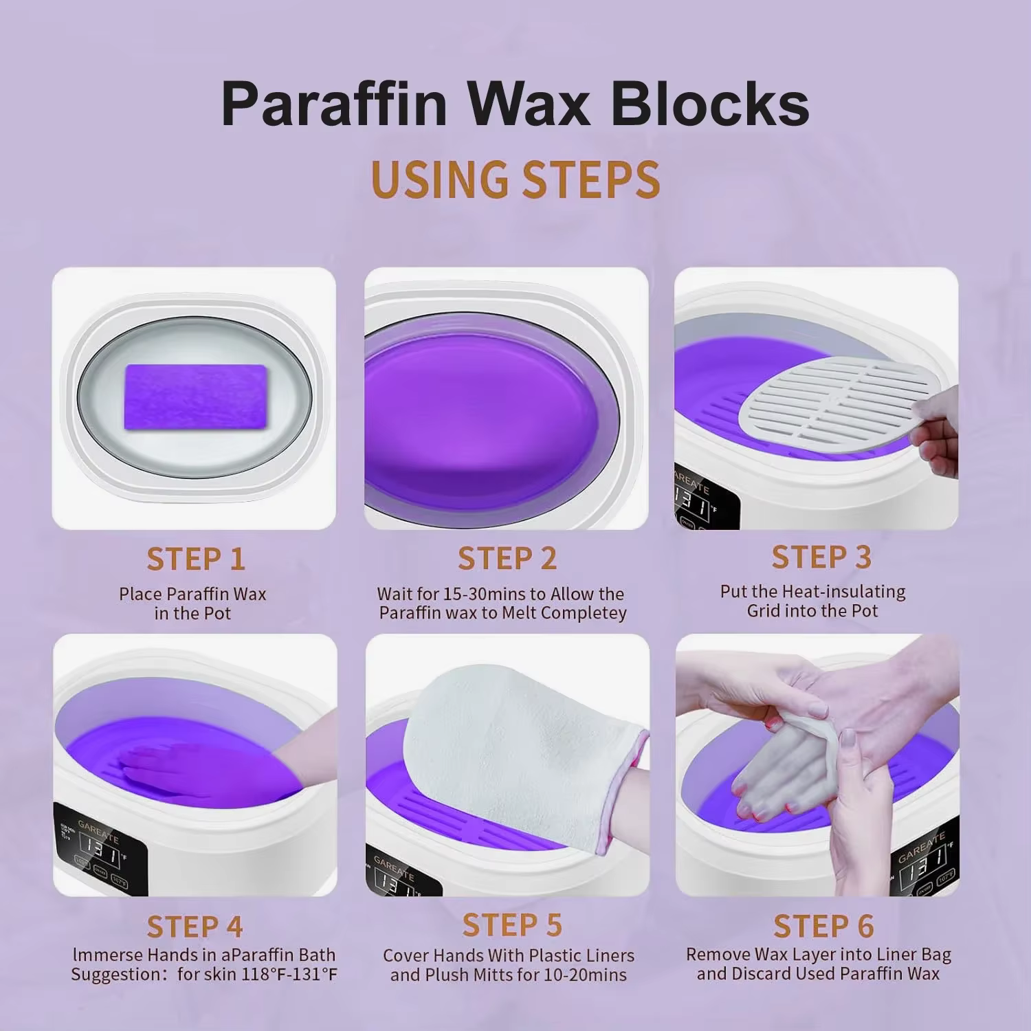 Cire de paraffine pour soins des mains et des pieds