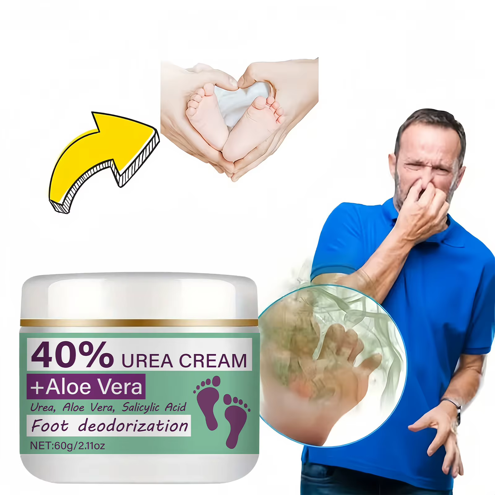 Crème déodorante pour les pieds - Élimination puissante des odeurs et protection contre la transpiration