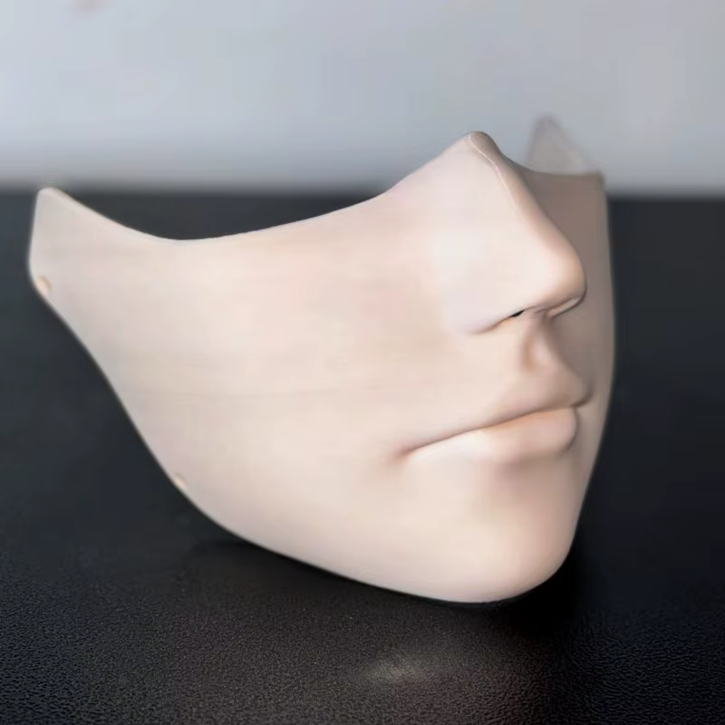 Masque blanc demi-visage, accessoires de costume de cosplay Hanfu Peking Opera, masque peint à la main de style ancien