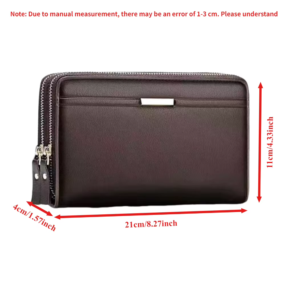 Portefeuille pour hommes Long argent prépuce sac à main en cuir grand sac à main d'affaires porte-carte de téléphone portable cadeau pour hommes père fils mari B