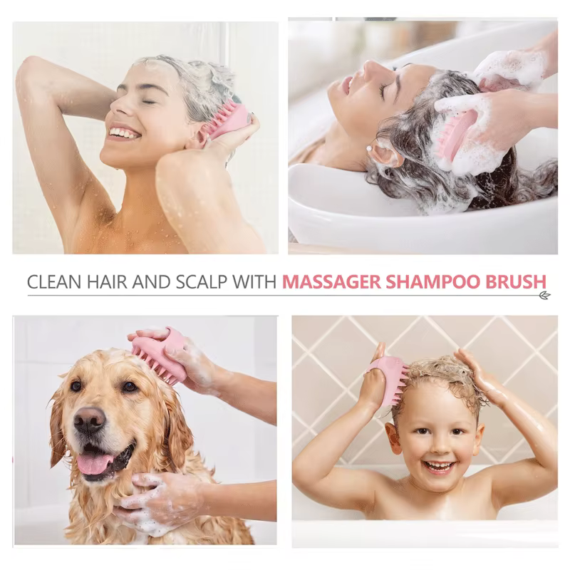 Brosse de massage du cuir chevelu pour le shampoing