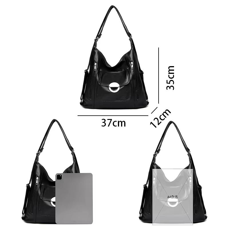 Sac à Main en Cuir Souple de Grande Capacité pour Femme, Portefeuille à Bandoulière de Bonne Qualité, Nouvelle Collection 2025