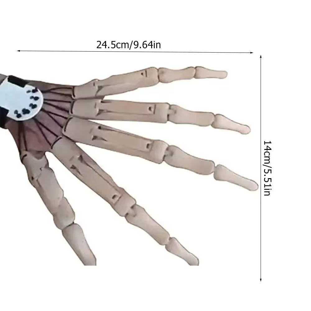 Doigts articulés d'Halloween, doigts factices effrayants, mains de squelette, accessoires de griffes de fantôme réalistes, équipement de cosplay, gants de doigts