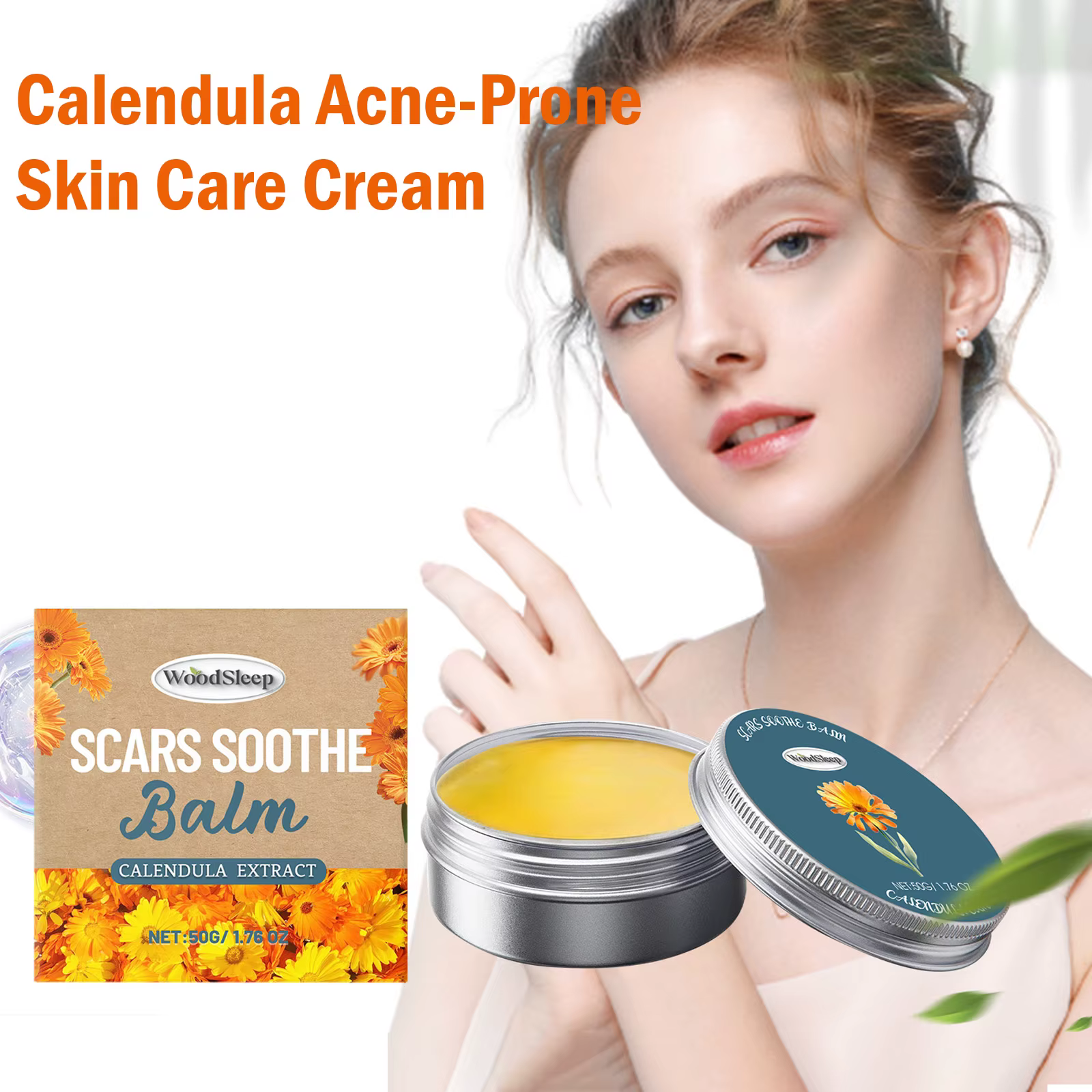 Calendula crème à l'acné Anti-acné et marques de décoloration contrôle du sébum rétrécissement des Pores