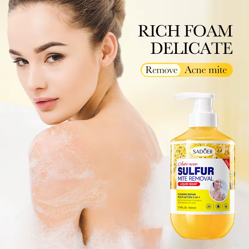 Gel Douche Anti-Acariens au Soufre 500ml – Nettoyage Profond