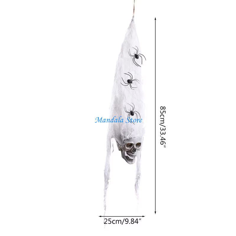 U2JC – décoration squelette Bar maison hantée, salle secrète, avec yeux dégradés clignotants araignées réalistes