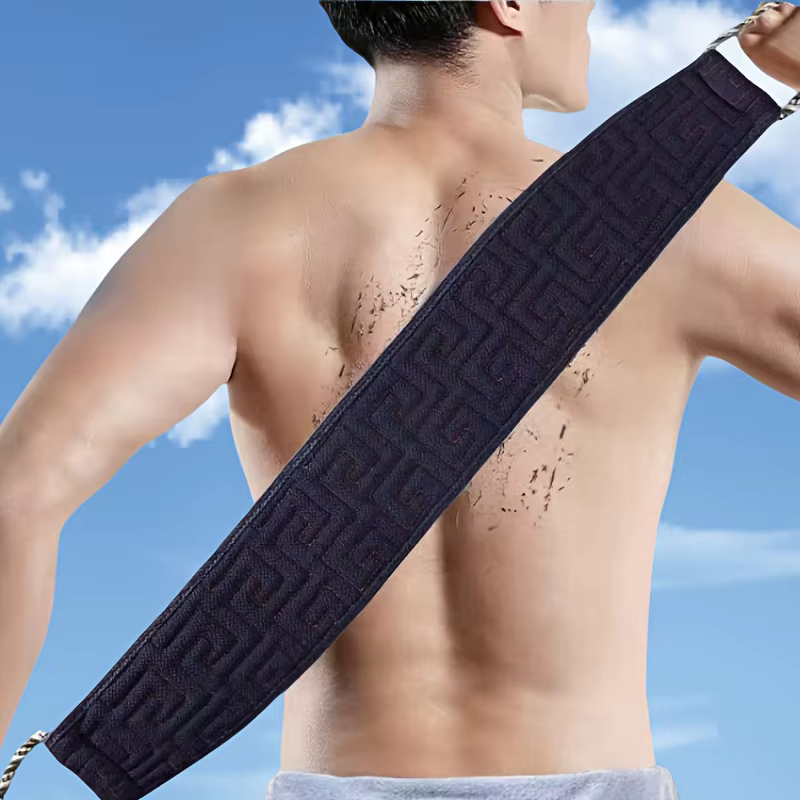 Longue serviette exfoliante pour le dos