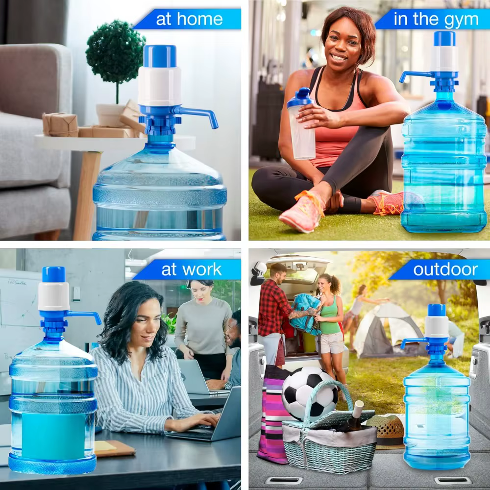 Distributeur d'eau manuel, hydratation saine, pompe à seau réglable, adapté à la maison, à l'extérieur et au bureau, pompe de distribution d'eau manuelle