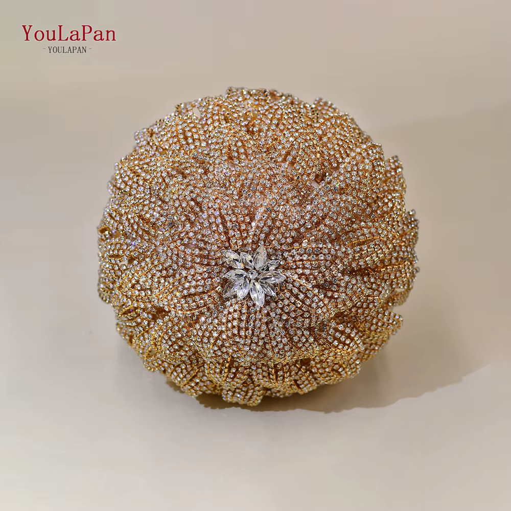 YouLasaupoudrer-Bouquet de Mariage pour Patients Demoiselle d'Honneur, Fait à la Main, Rond, Déterminer la Fleur, Luxe, Plats en Pierre de Kirchin, Tenant des Fleurs, Nouveau-nés 01