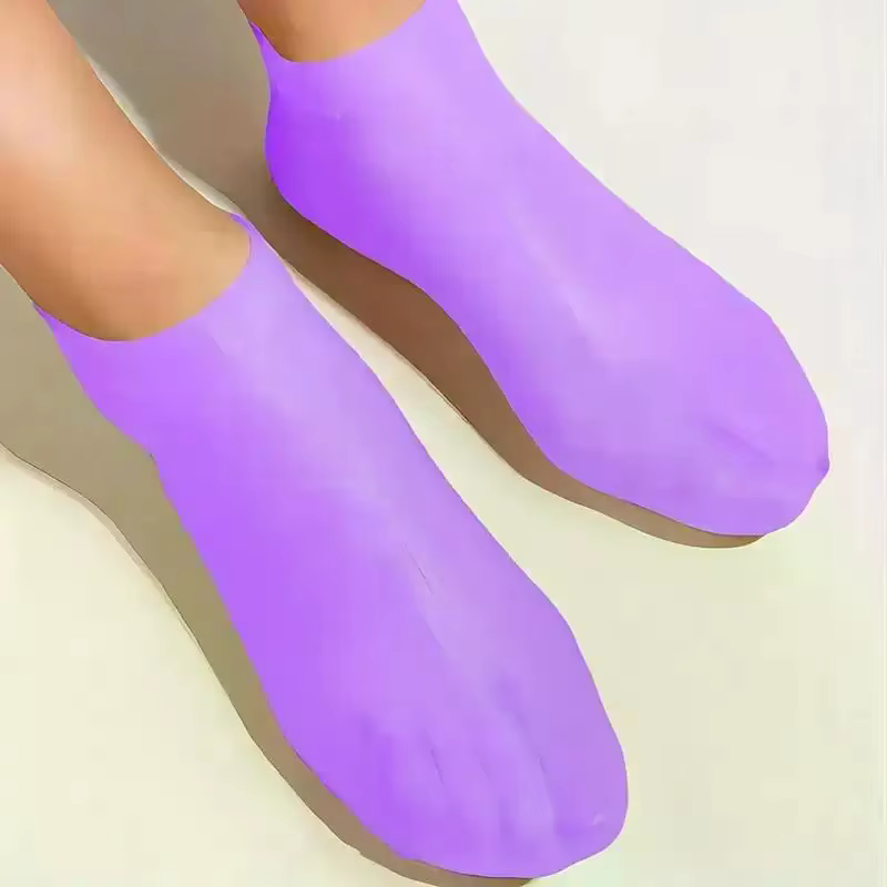 1 paire de chaussettes hydratantes en silicone pour pieds secs et craquelés
