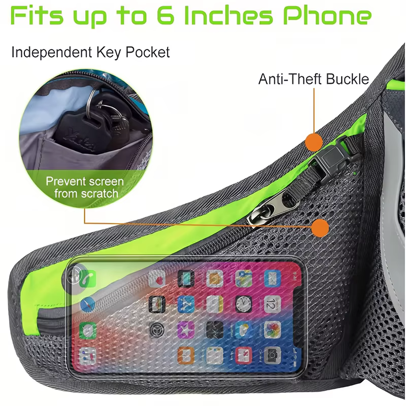 Ceinture de course d'hydratation avec porte-bouteille d'eau, sac de téléphone pour hommes et femmes, fitness, marathon, marche, jogging