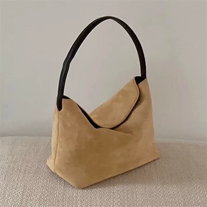Sac Rétro en Velours pour Femme, Sac à Main Élégant, Sac Polyvalent à Porter à l'Épaule ou sous le Bras avec Boucle Magnétique, Sac Fourre-tout Mat Tendance
