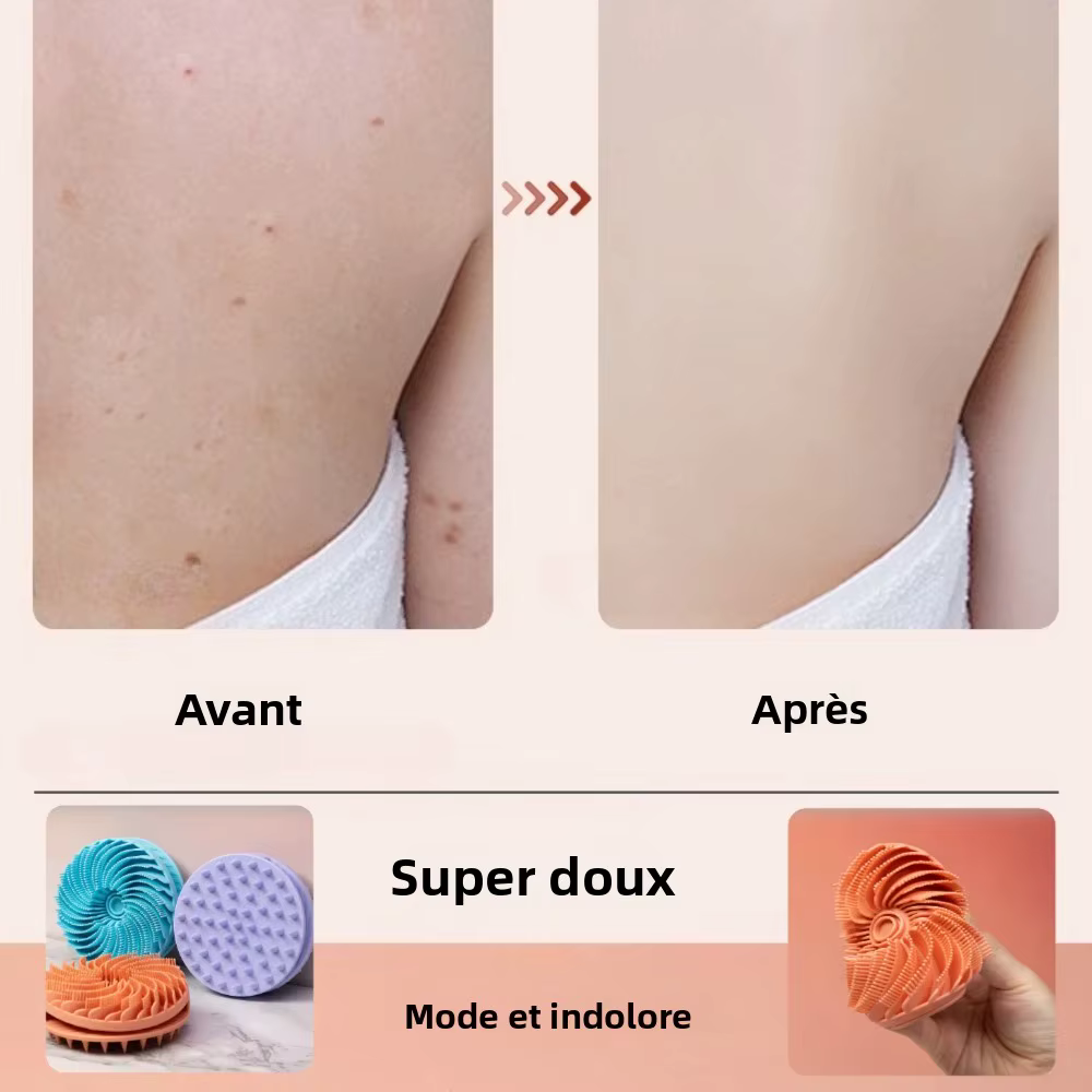 Gant de massage exfoliant doux en silicone pour le corps et le cuir chevelu