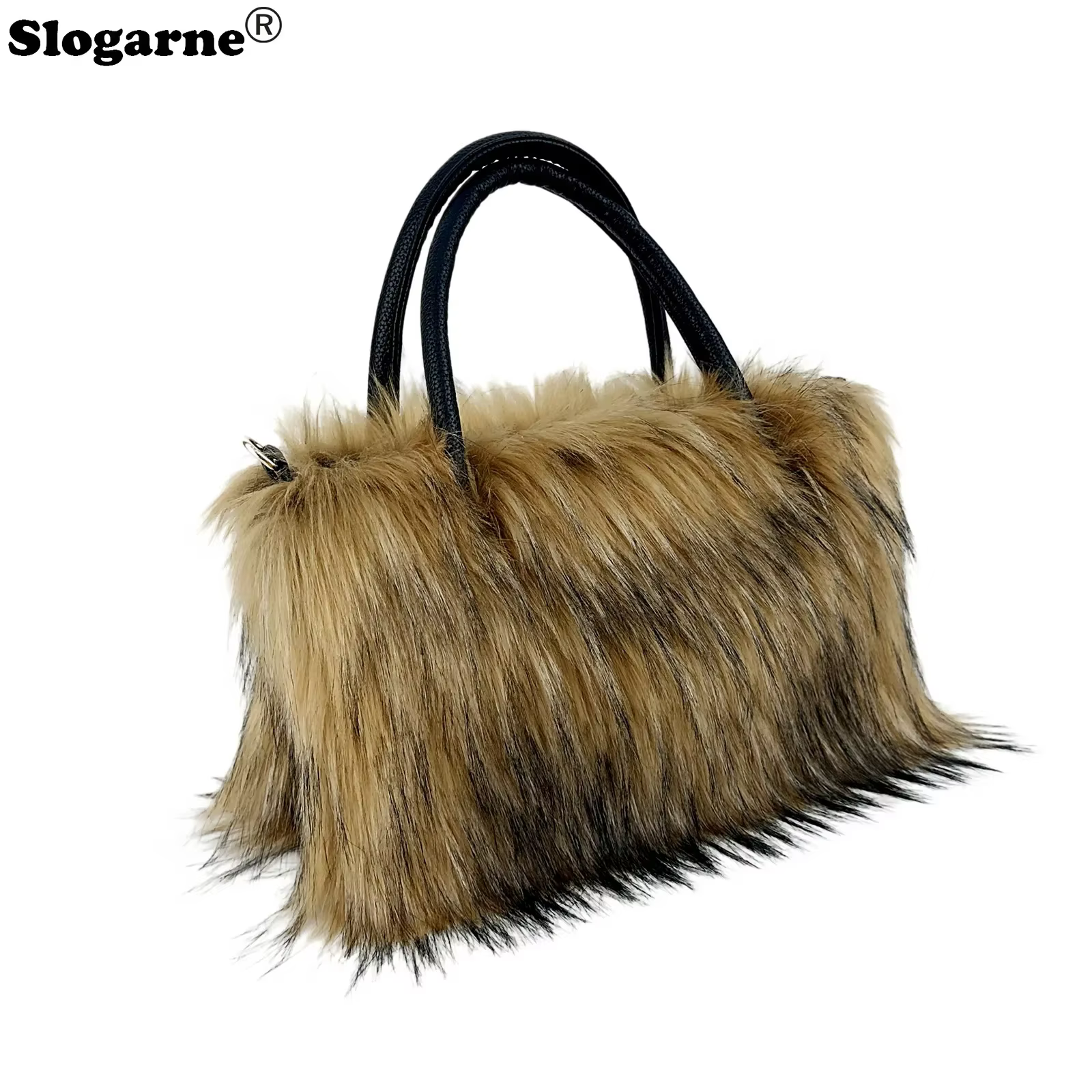 Femmes fourrure de renard sac à main dames hiver doux moelleux grande capacité sac fourre-tout de luxe nouveau Design fourrure de raton laveur sacs à bandoulière sacs à dos