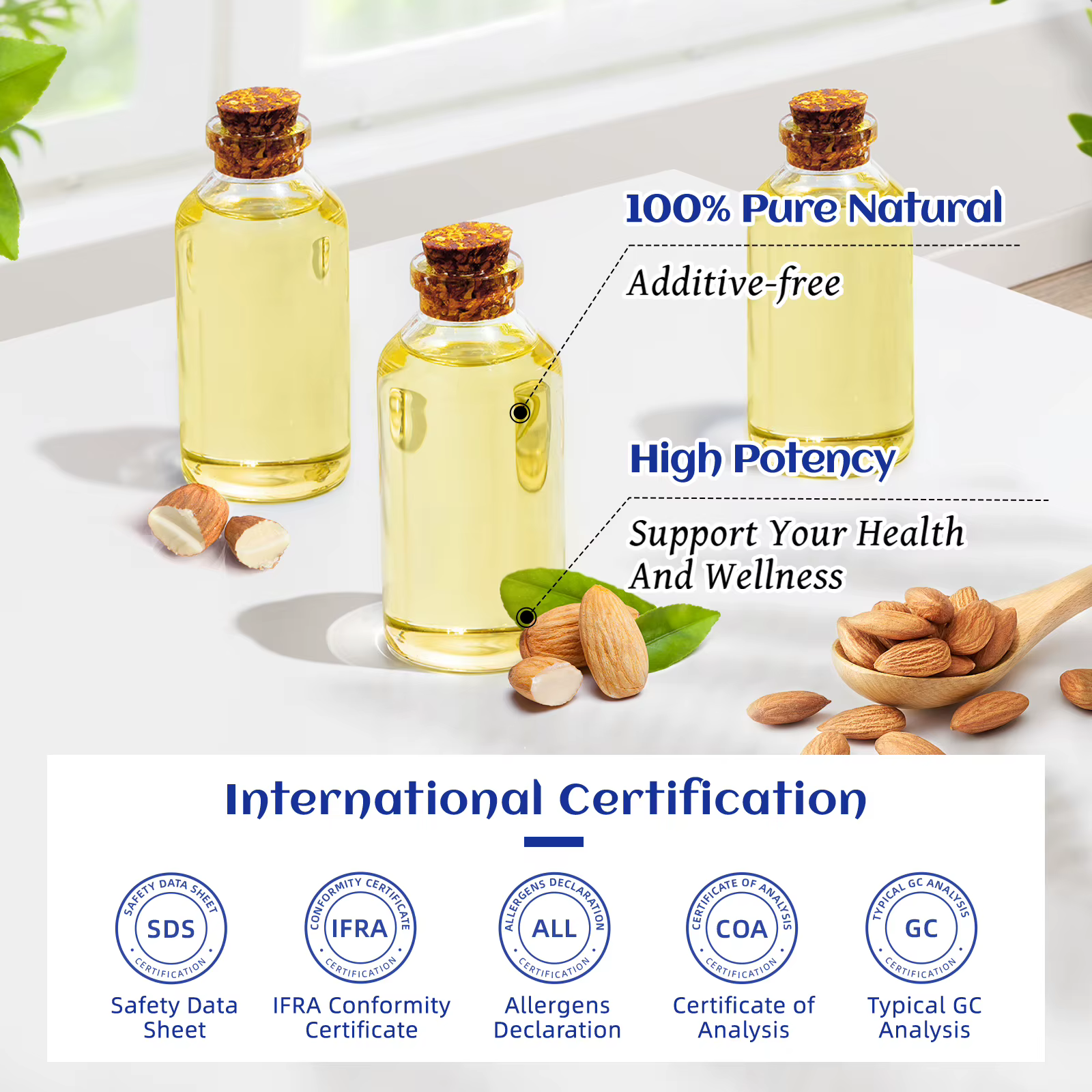 HIQILI Huile de base d'amande douce 100 ml