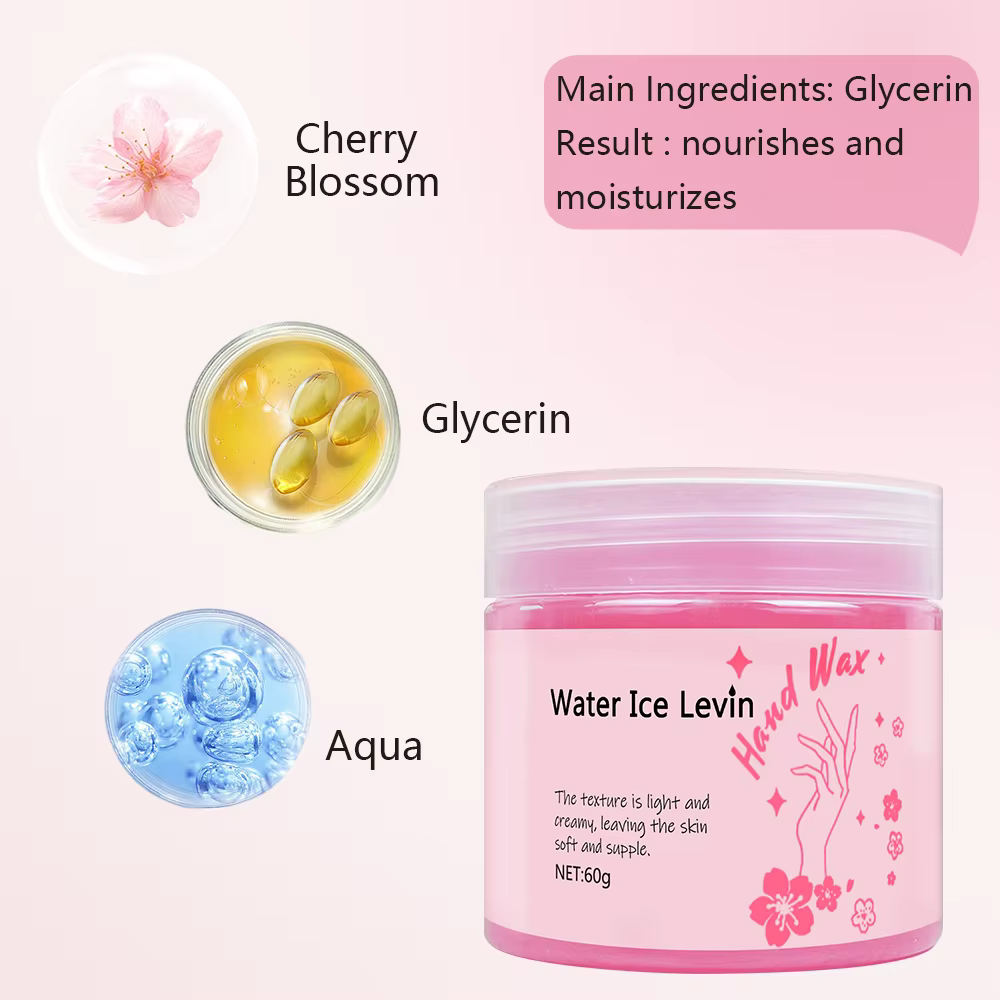 Cire pour les mains et les pieds parfumée aux cerises - paraffine hydratante anti-allergique contenant du glycérine et