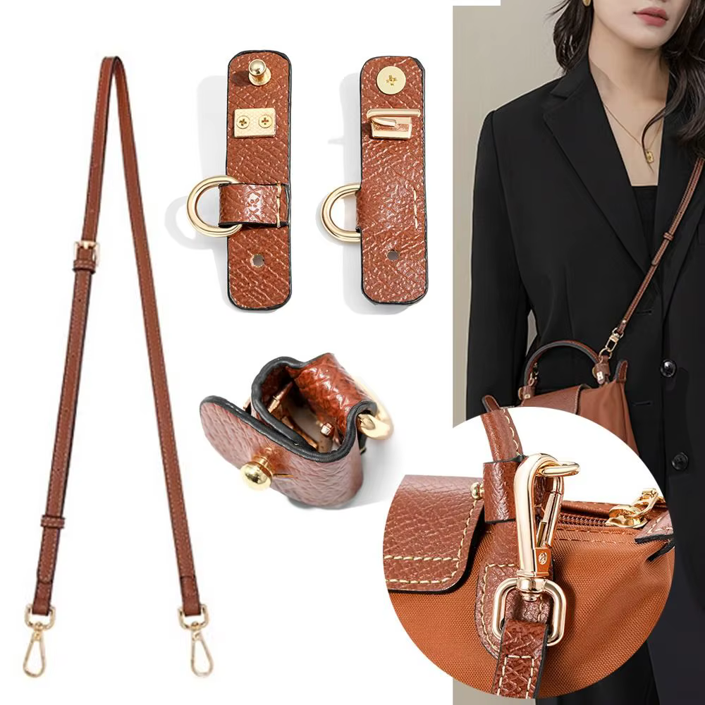 Accessoires de Transformation de sac à main pour Longchamp, sac à poignée courte, sans poinçon, bandoulière en cuir, boucle de Conversion