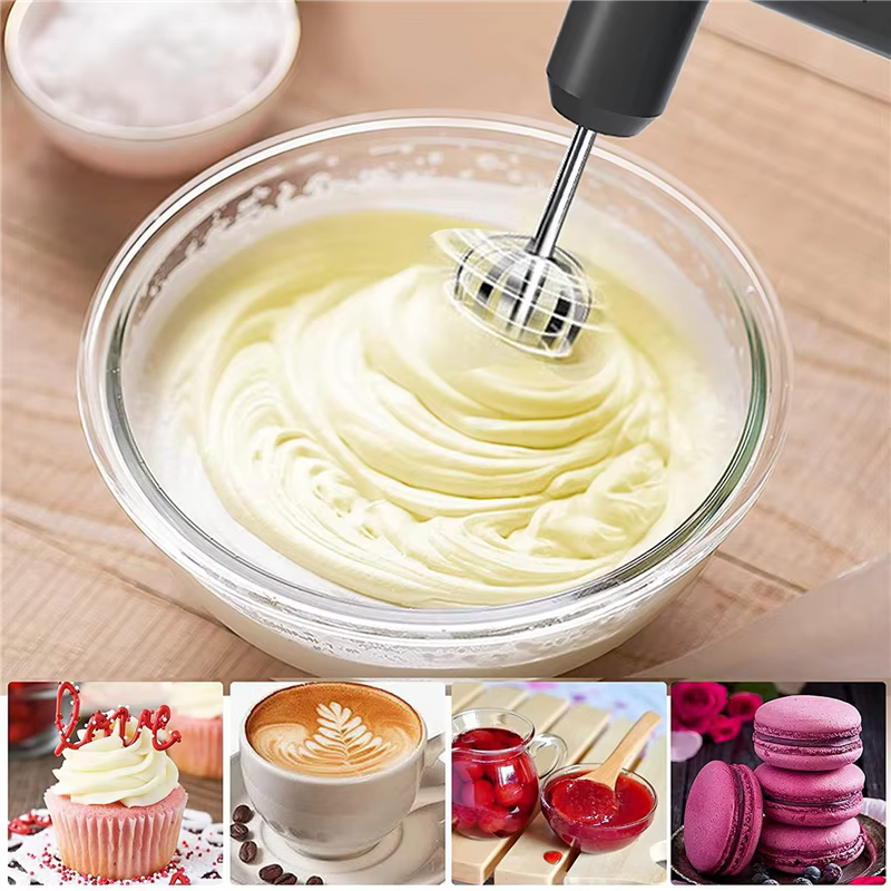 2X mélangeur à main électrique sans fil, mélangeur à main, Rechargeable par USB, mélangeur à main Portable pour la cuisson, pour Sauces, crème, Egg-AT64