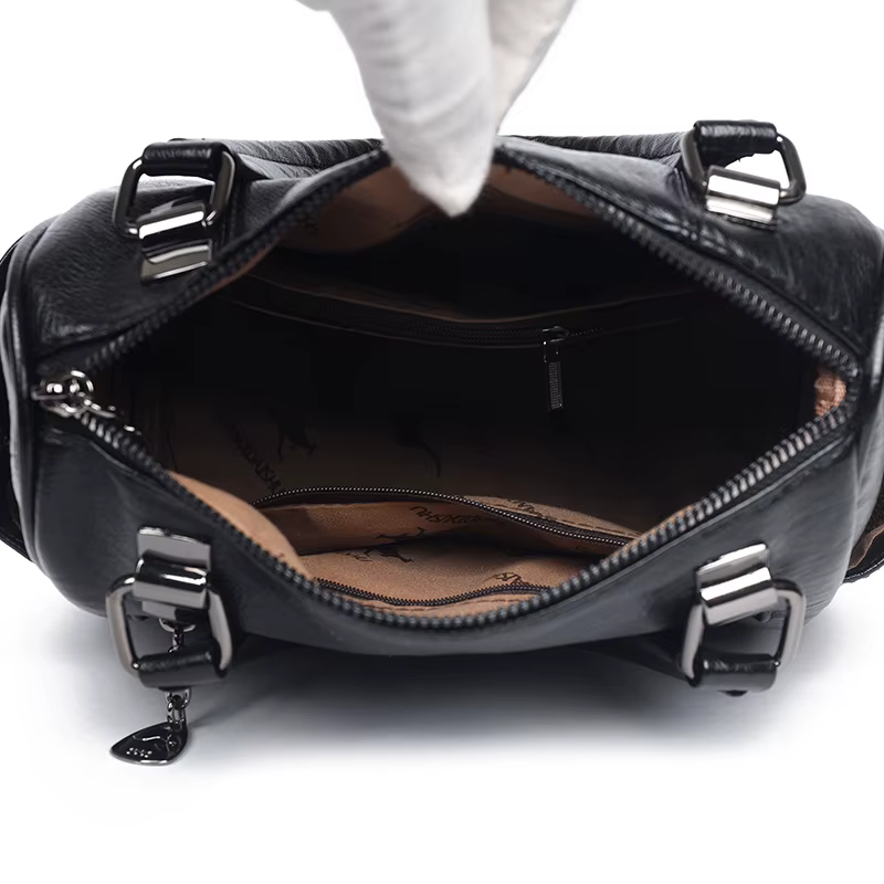 Sac fourre-tout Vintage en cuir PU solide pour femmes, fourre-tout à poignée supérieure, sacoche à bandoulière de grande capacité, sac à main de banlieue