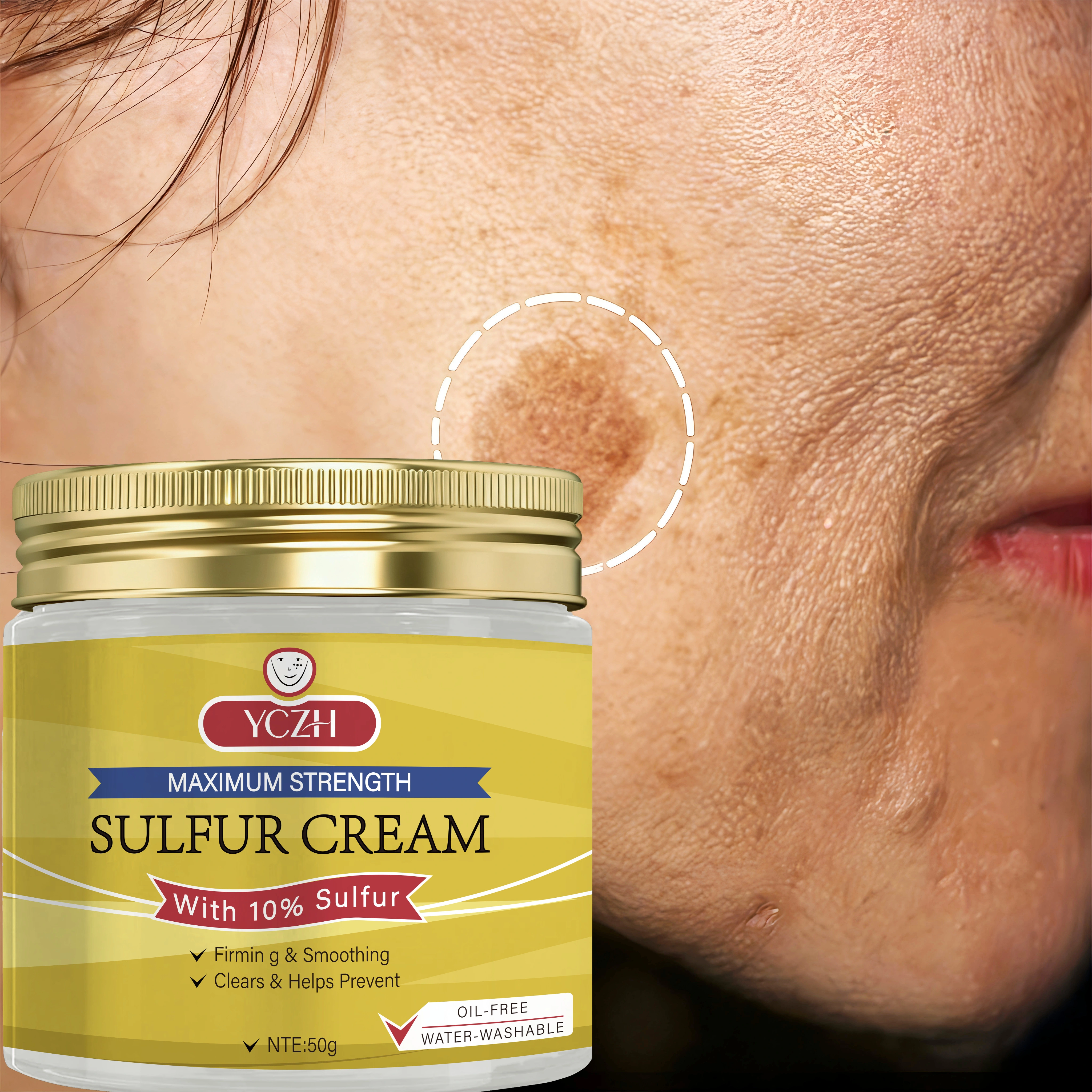 Crème au soufre, adaptée à tous les types de peau claire