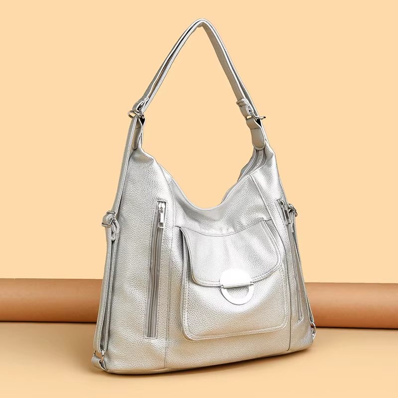 Sac à Main en Cuir Souple de Grande Capacité pour Femme, Portefeuille à Bandoulière de Bonne Qualité, Nouvelle Collection 2025