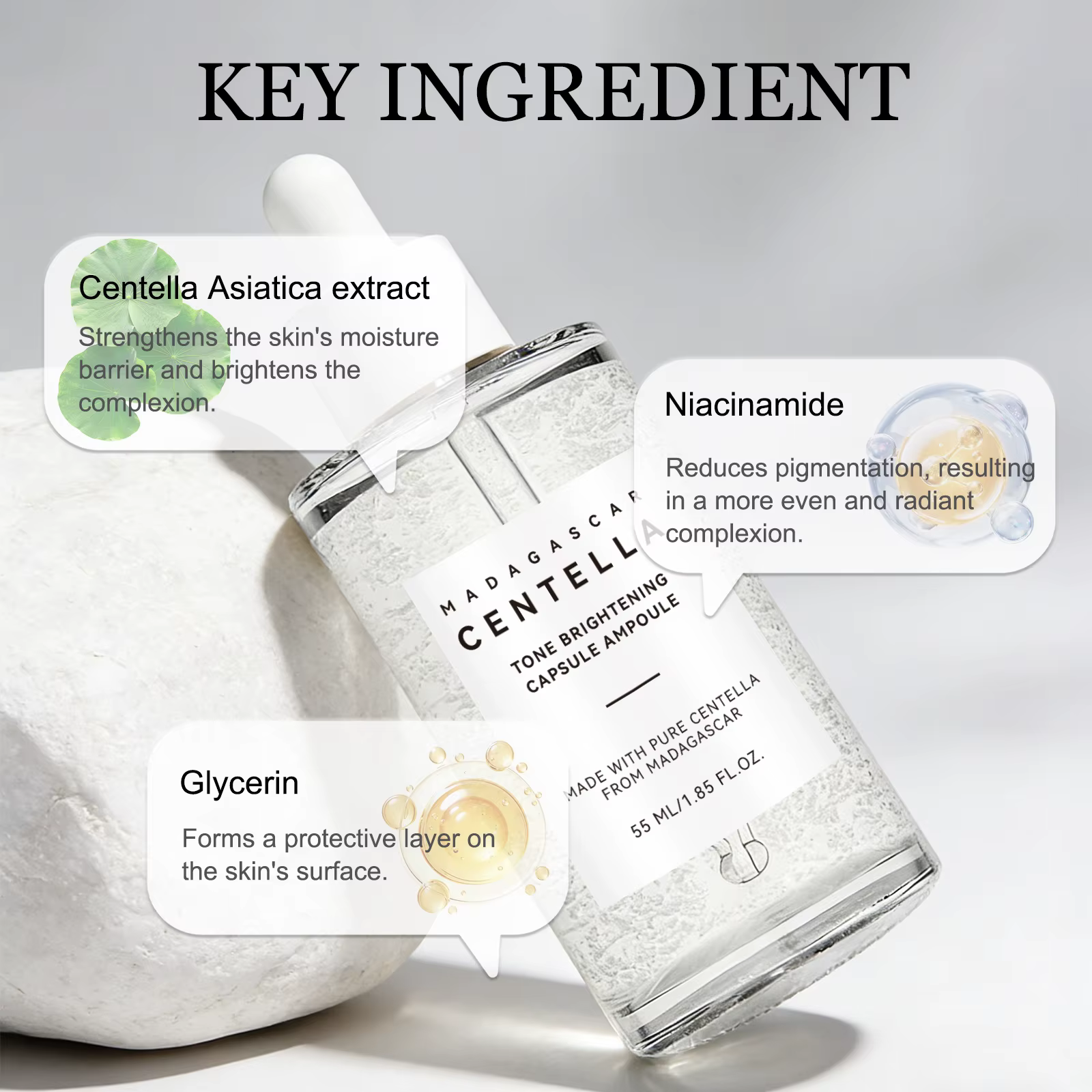 Ampoule éclaircissante Skin Tone Perfector 55ml - Sérum à la Centella et à la Niacinamide
