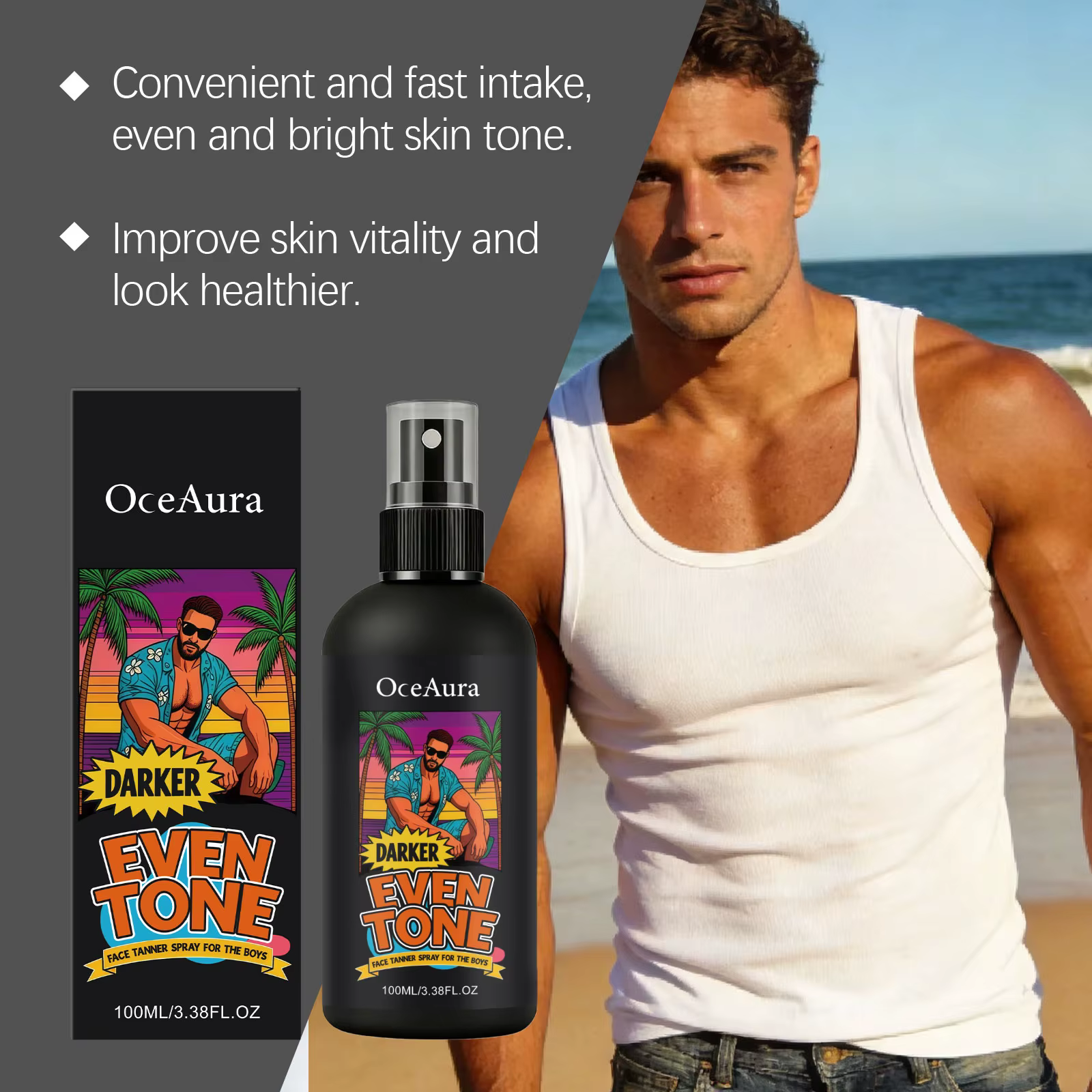 Spray autobronzant naturel pour hommes