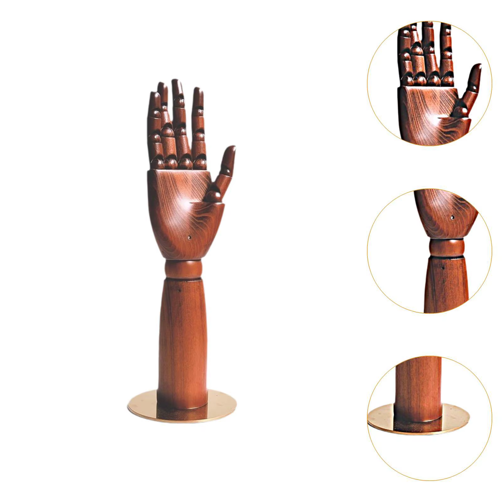Présentoir à bijoux en forme de main avec doigts articulés, modèle de main en bois, mannequin pour gants, colliers, bagues, bracelets, chaînes de cheville