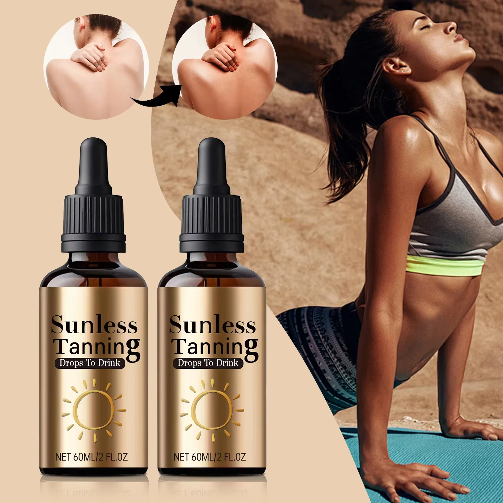 Gouttes de bronzage sans soleil