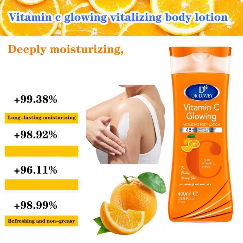 DR.DAVEY VITAMIN C body lotionGrande capacité400MLLotion corporelle hydratante et rafraîchissante Four Seasons