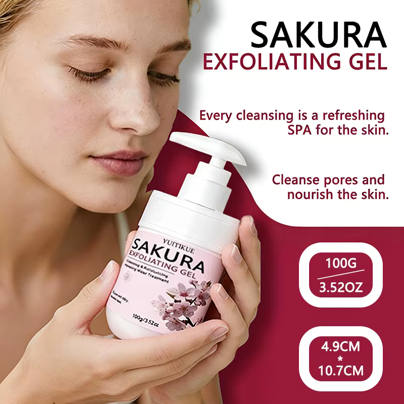 Gel exfoliant Sakura YUITIKUE | Nettoyage et hydratation pour une peau soyeuse et lisse