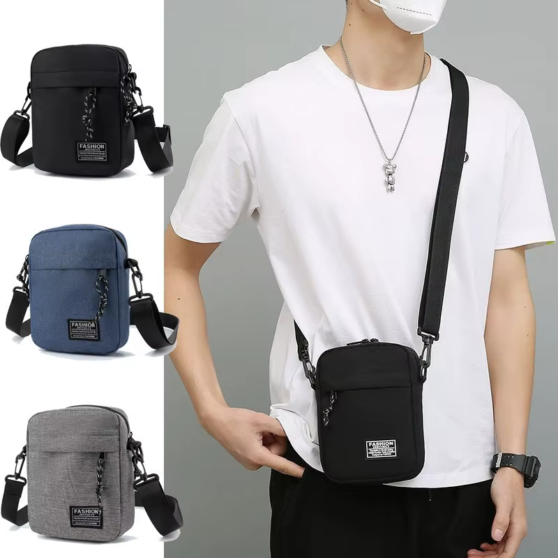 Mini sac à bandoulière pour homme et femme, pochette de téléphone légère et décontractée pour les voyages avec sangle réglable, pour un usage quotidien et les voyages