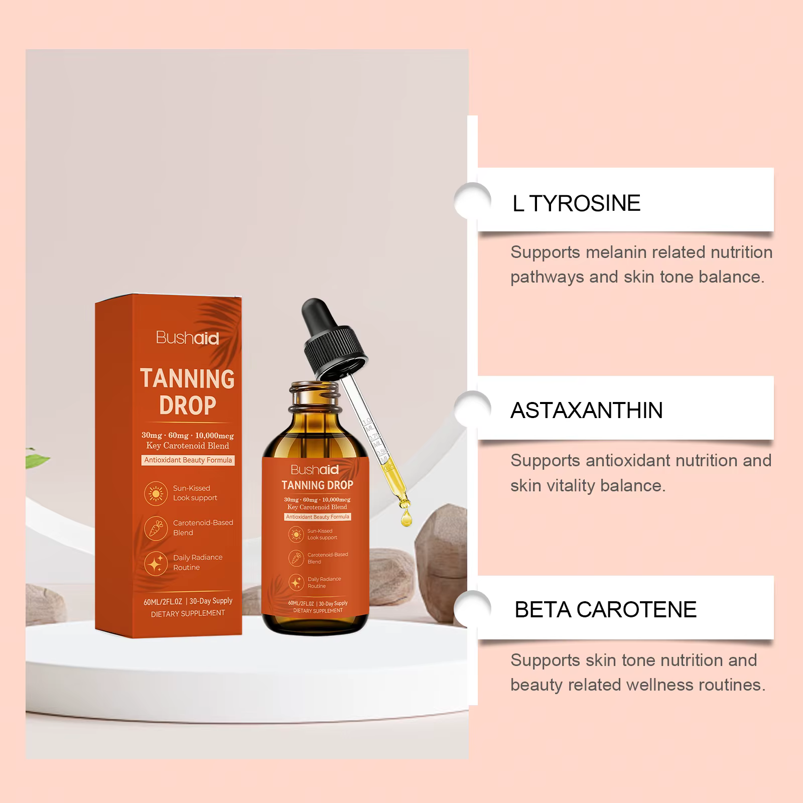 Gouttes de bronzage progressif en spray