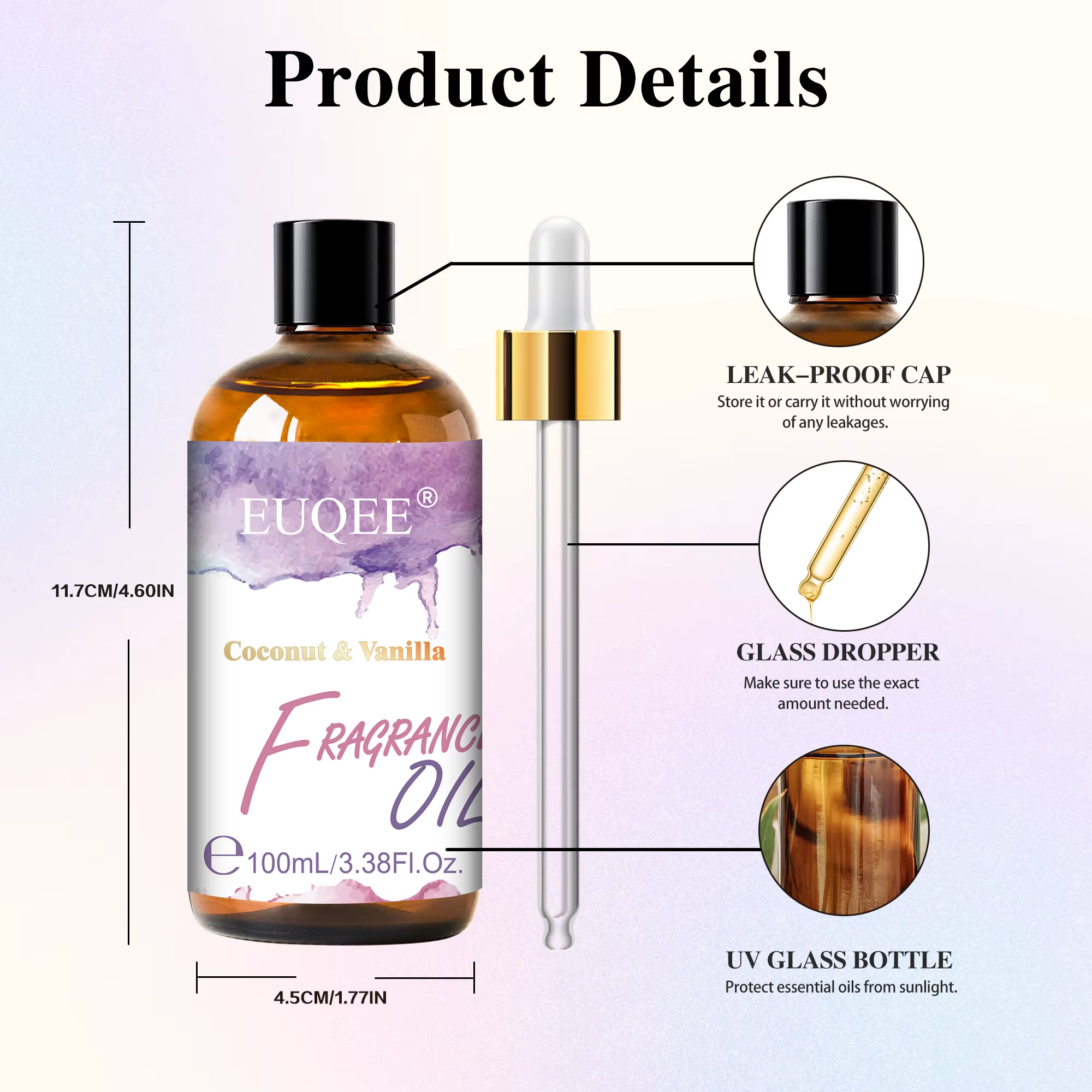 Huile parfumée d'aromathérapie EUQEE 100 ml pour diffuseur