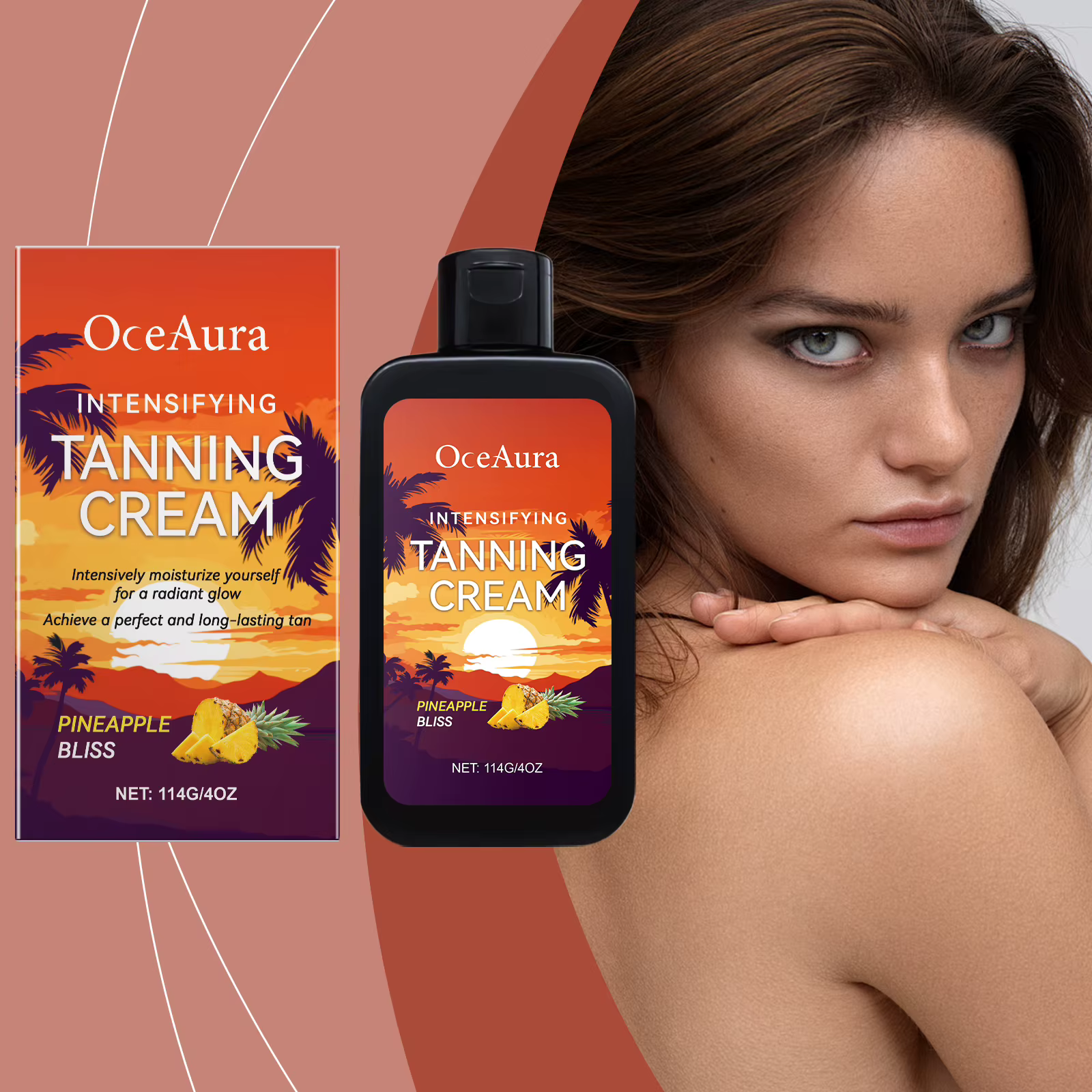 Crème de bronzage pour le corps dans le solarium