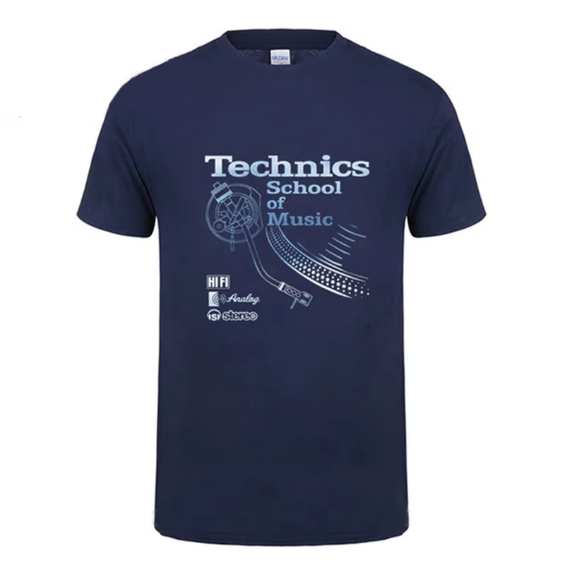 T-shirt rétro Tatooine pour DJ, T-shirt Long Play, T-shirt Technics School of Music, T-shirt vintage DJ pour homme, Tops de mode tendance