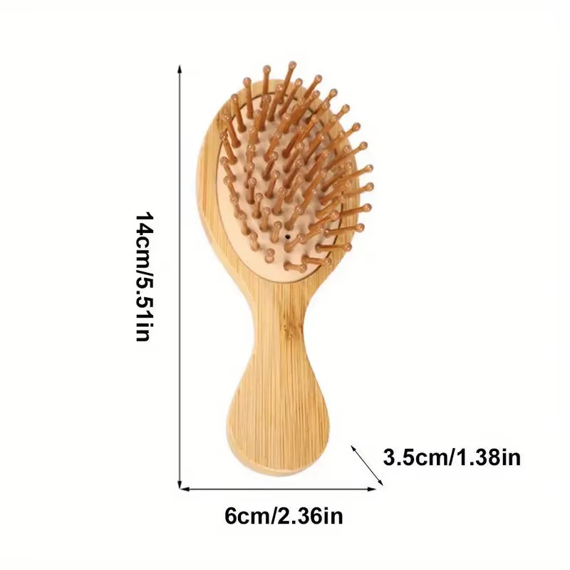 Peigne à coussin d'air en bois de bambou avec poils de Massage