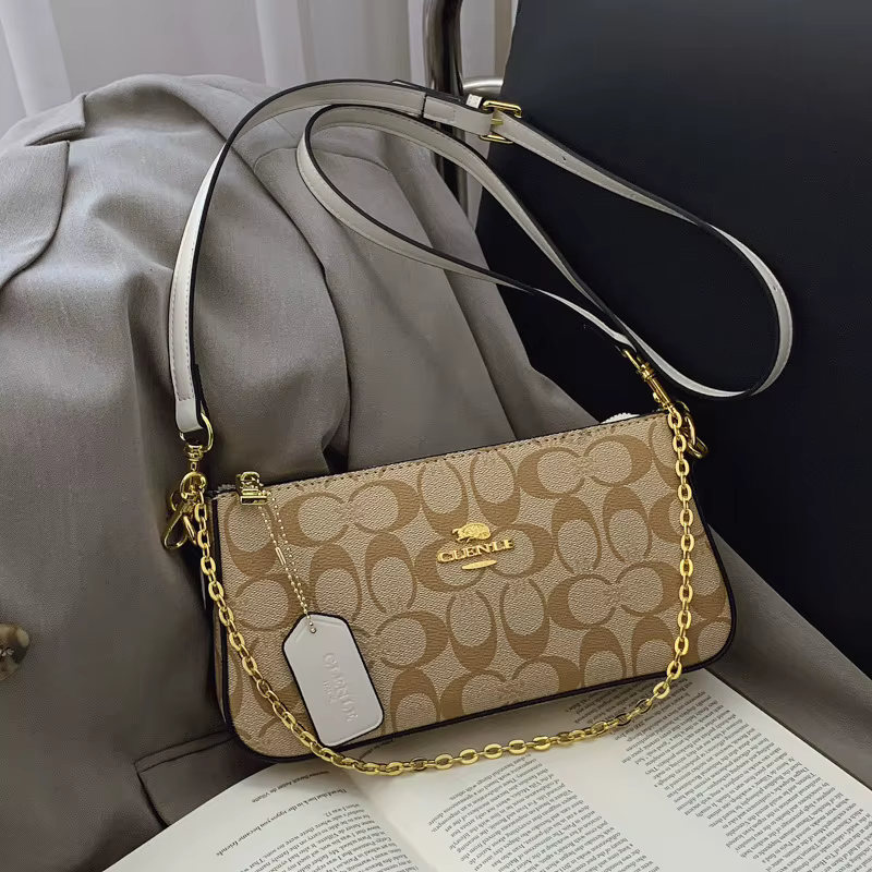 Sac à main de style haut de gamme avec chaîne pour femme, imprimé vintage, sac bandoulière élégant, sac à l'épaule, sac porté travers, Nouveauté