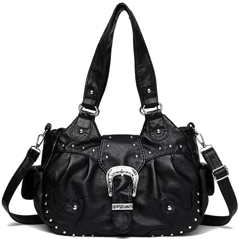 Sac à Main de Luxe en Cuir Souple Vintage pour Femme, Grande Capacité, Décontracté, à Bandoulière, de Voyage